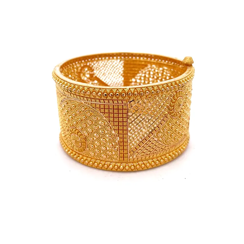 Elegant 22k Yellow Gold Bangle for Women with Smooth Polished Finish