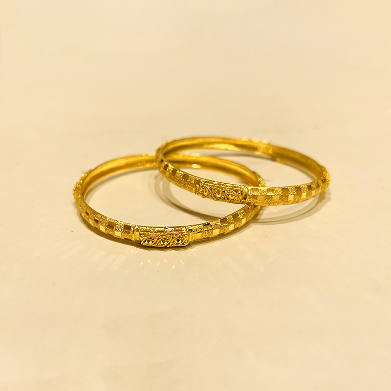 22K Yellow Gold Baby Bangle Set of 2