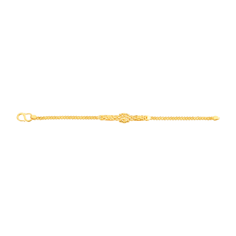 22K Yellow Gold Bar Baby Chain Bracelet