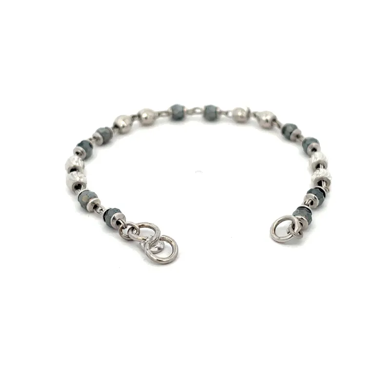 Minimalist 18K White Gold Chain Bracelet for Babies - Set of 2.