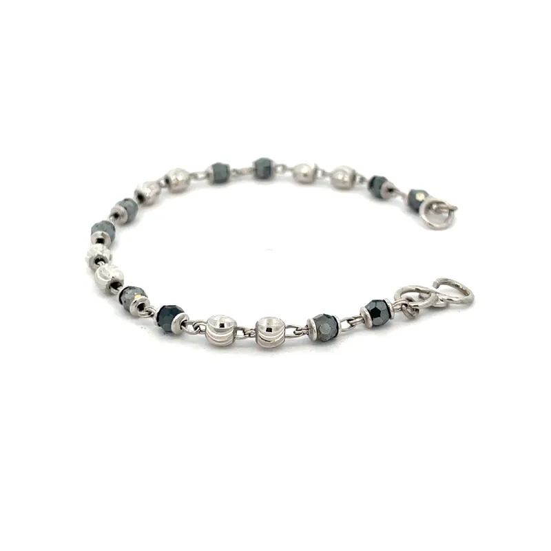 Minimalist 18K White Gold Chain Bracelet for Babies - Set of 2.