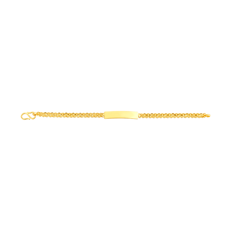 22K Yellow Gold Engravable Bar Baby Bracelet