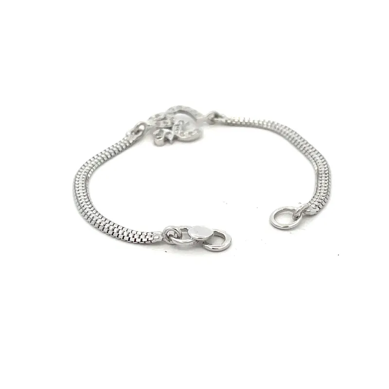 Elegant OM Chain Bracelet in Gold and CZ - Set of 2.