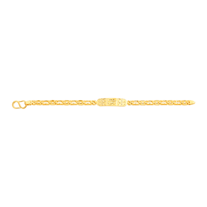 22K Yellow Gold Bar Baby Link Chain Bracelet