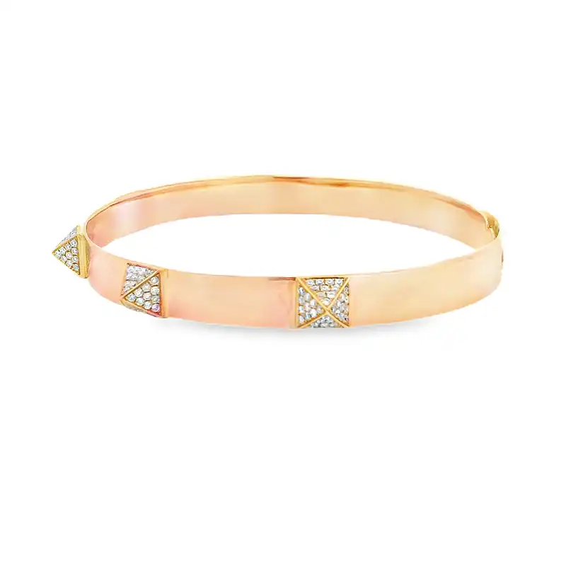 Gold Diamond Bangle Bracelet