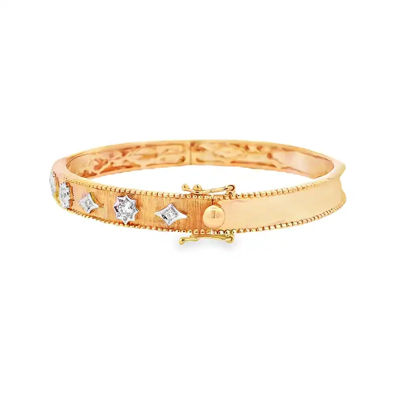 Gold Diamond Bangle Bracelet