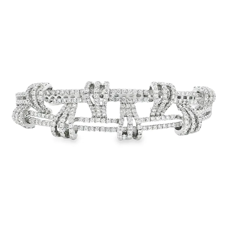 Gold Diamond Bangle Bracelet
