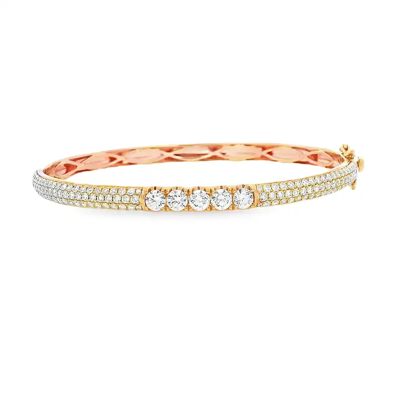 Gold Diamond Bangle Bracelet