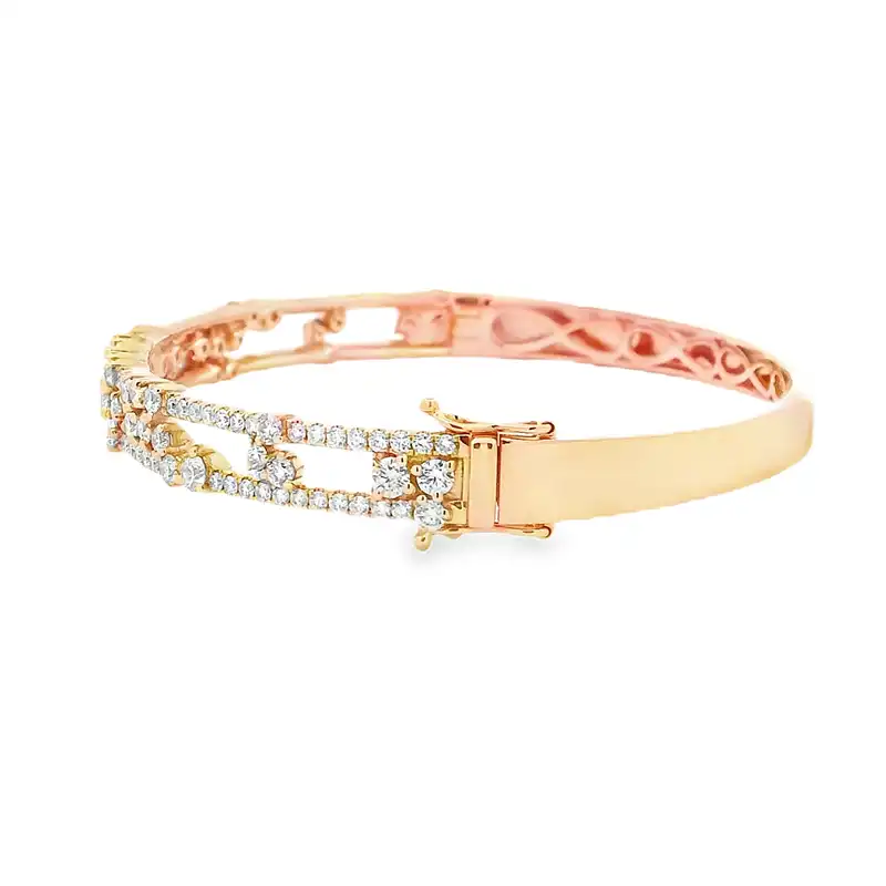 Gold Diamond Bangle Bracelet