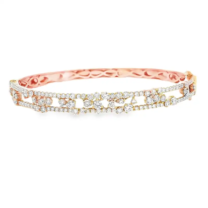 Gold Diamond Bangle Bracelet