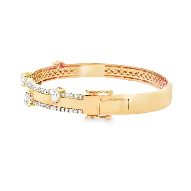 Gold Diamond Bangle Bracelet