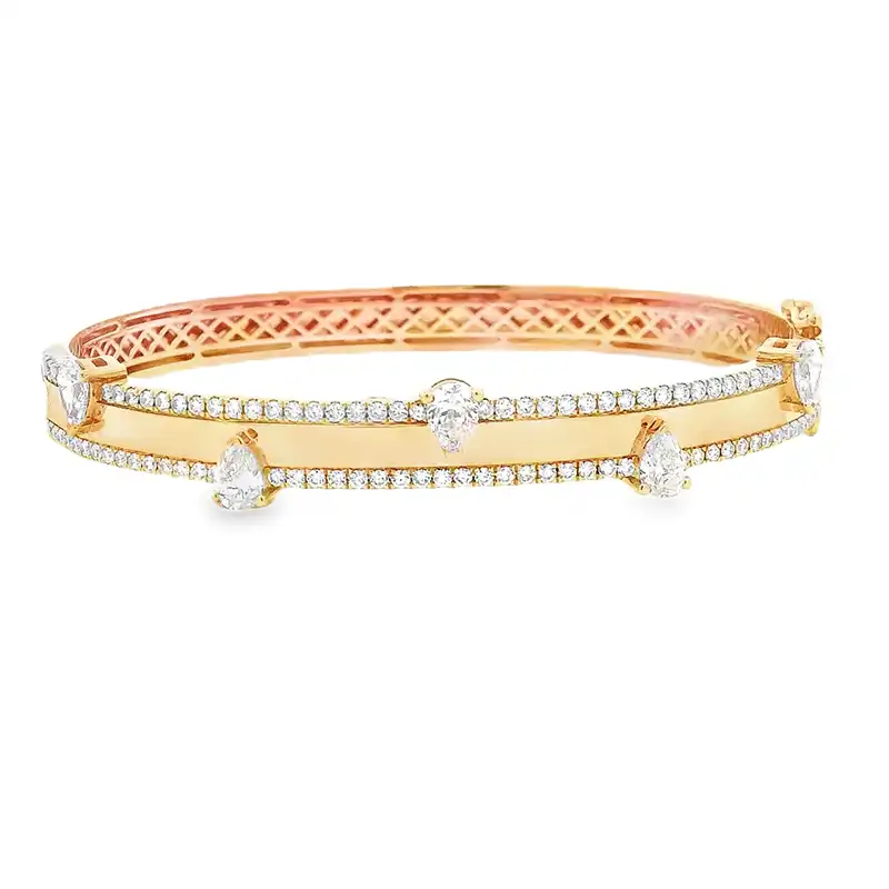 Gold Diamond Bangle Bracelet