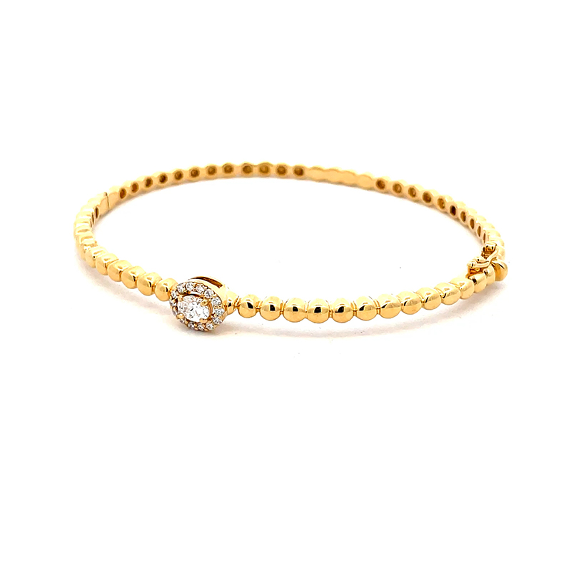 Elegant Gold Beaded Bracelet - Oval