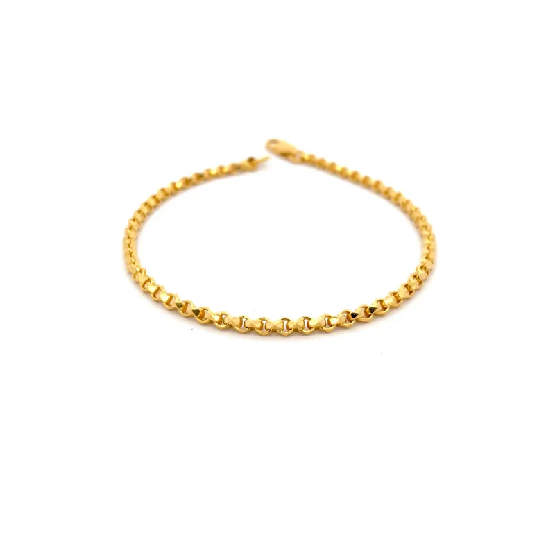 22k Yellow Gold Bracelet Size 8 Inch Elegant and Classic for Everyday Wear
