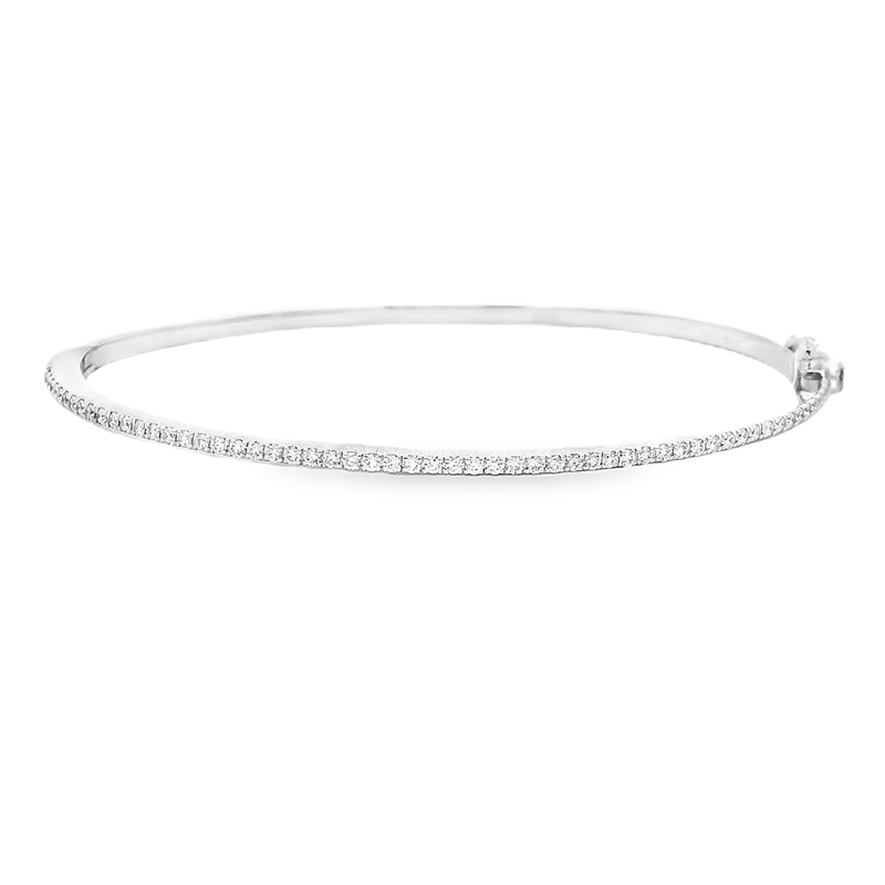 18K White Gold Diamond Bangle Bracelet