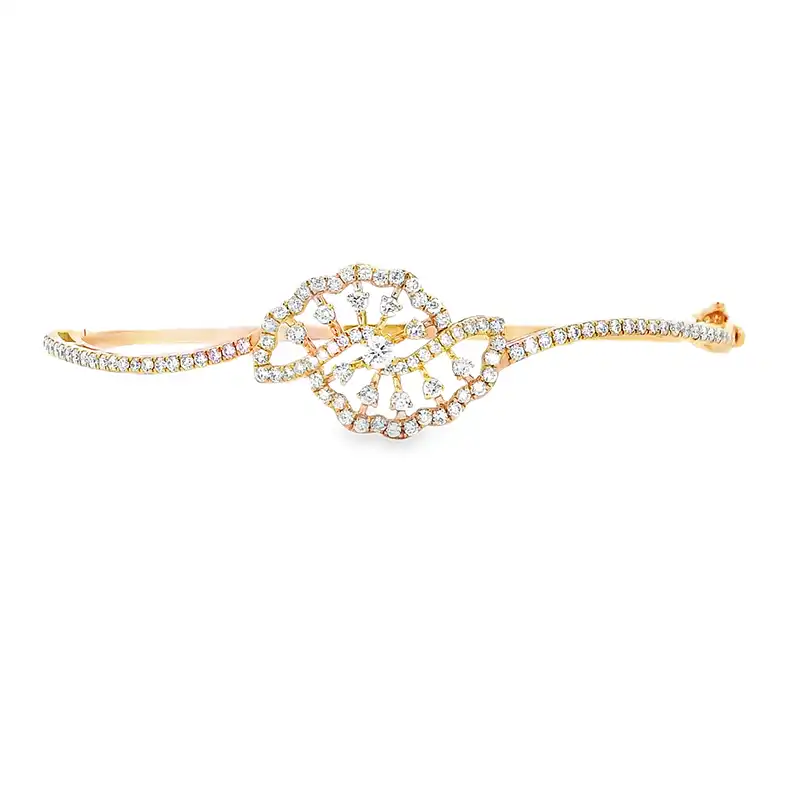 Gold Diamond Bangle Bracelet