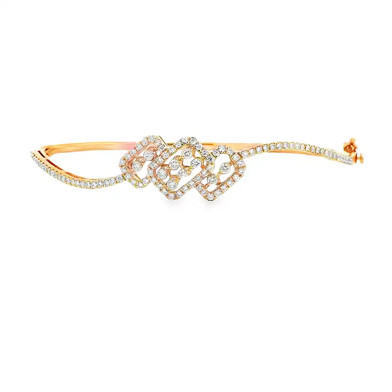 Gold Diamond Bangle Bracelet