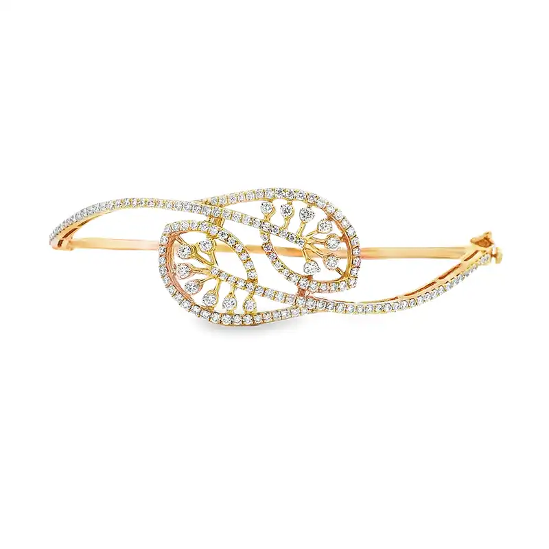 Gold Diamond Bangle Bracelet