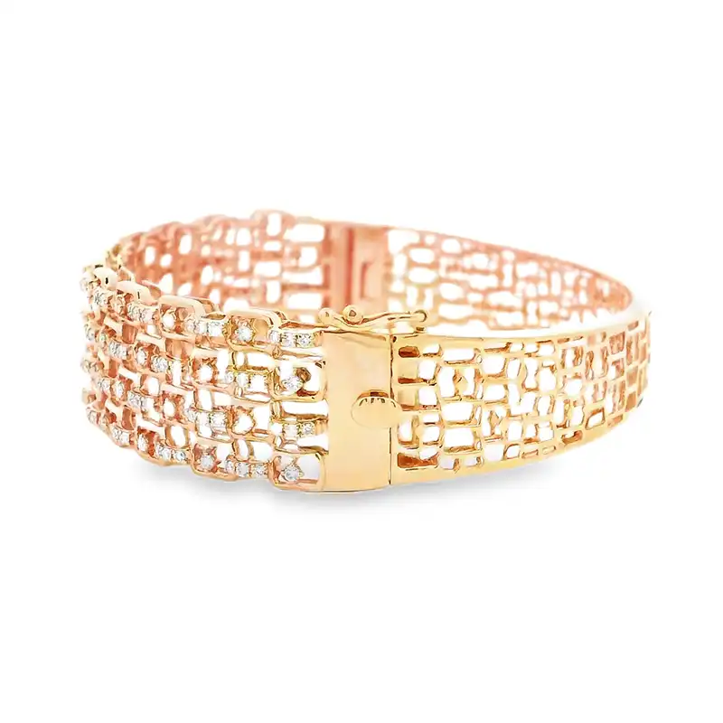 Gold Diamond Bangle Bracelet