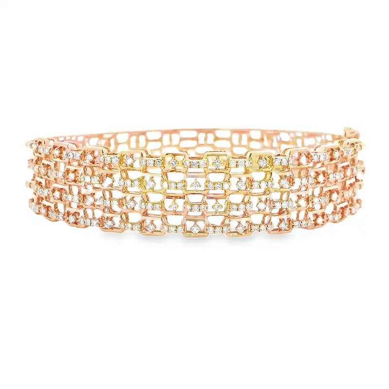 Gold Diamond Bangle Bracelet