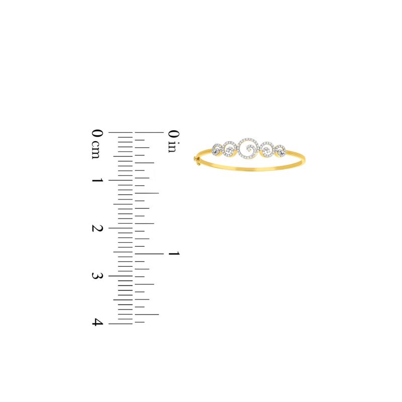 18K White and Yellow Gold and Diamond Bangle Bracelet