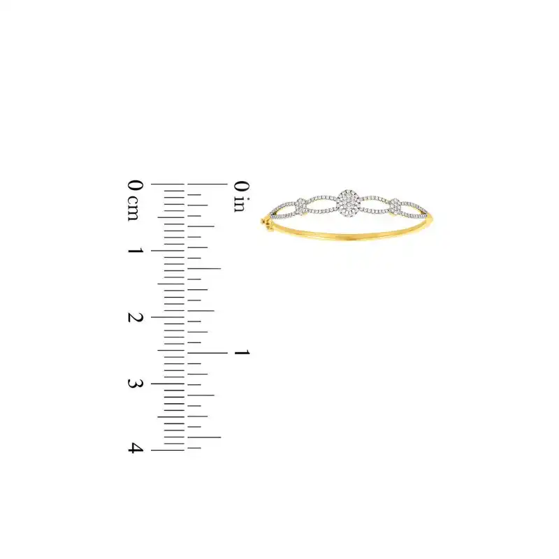 18K White and Yellow Gold and Diamond Bangle Bracelet
