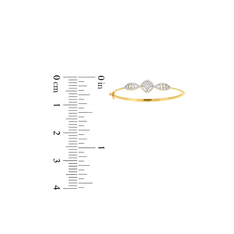 18K White and Yellow Gold and Diamond Bangle Bracelet