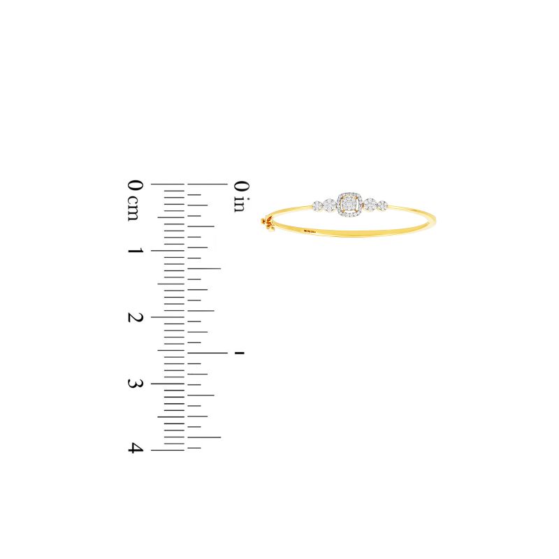 18K White and Yellow Gold and Diamond Bangle Bracelet