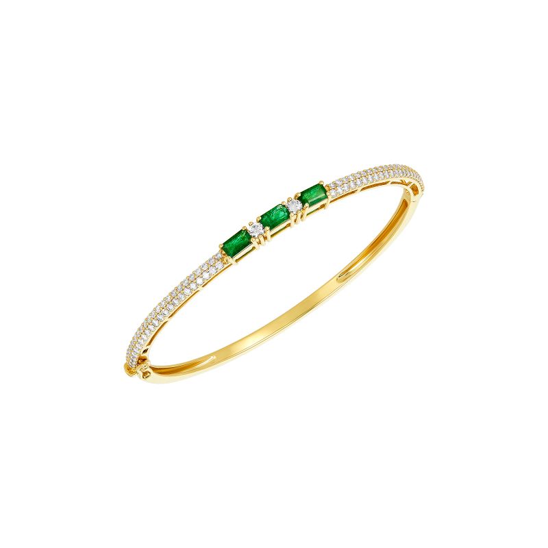 18K Yellow Gold Diamond Bangle Bracelet