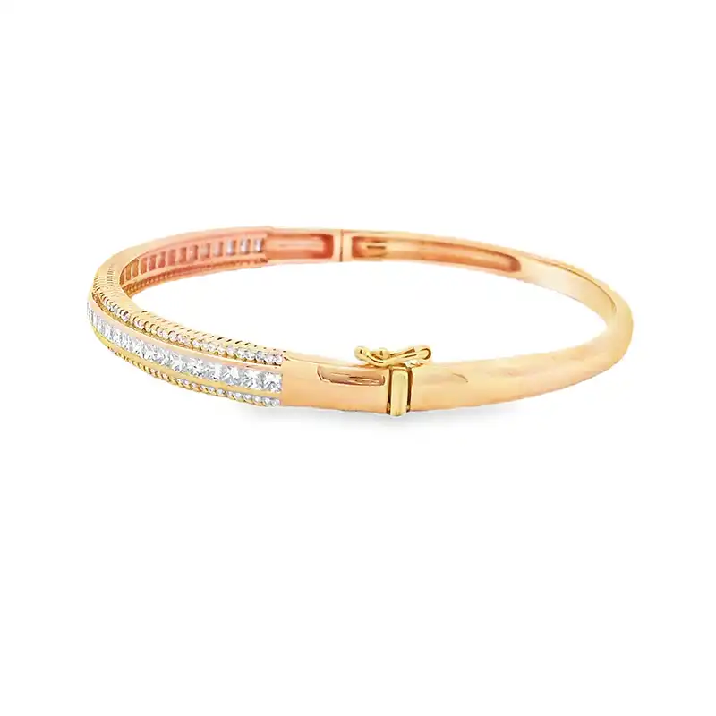 Gold Diamond Bangle Bracelet