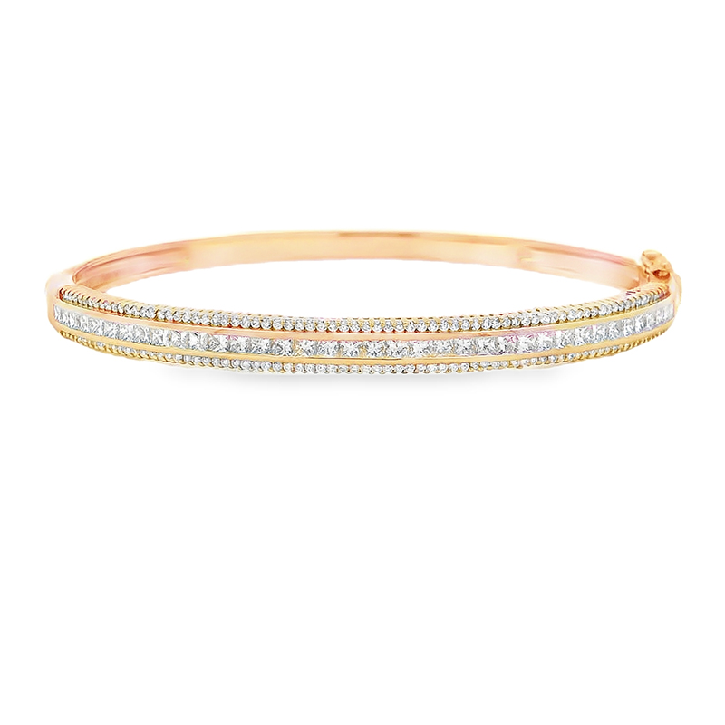 18K Rose Gold Diamond Bangle Bracelet