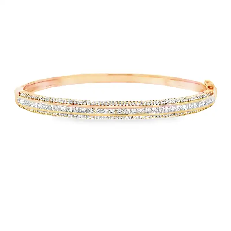 Gold Diamond Bangle Bracelet