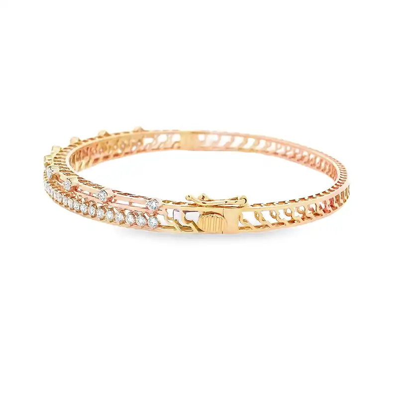 Gold Diamond Bangle Bracelet