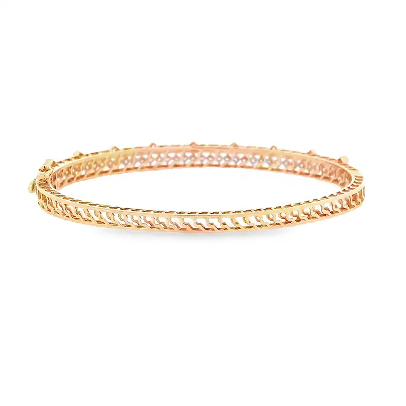 Gold Diamond Bangle Bracelet