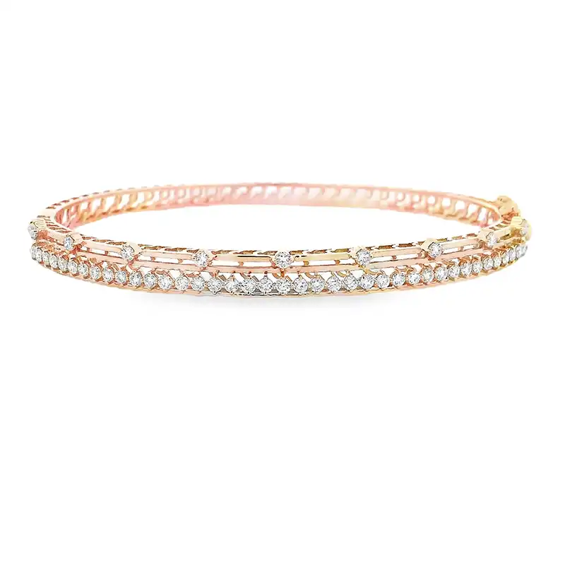 Gold Diamond Bangle Bracelet