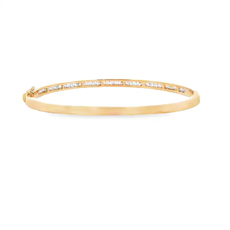 Gold Diamond Bangle Bracelet