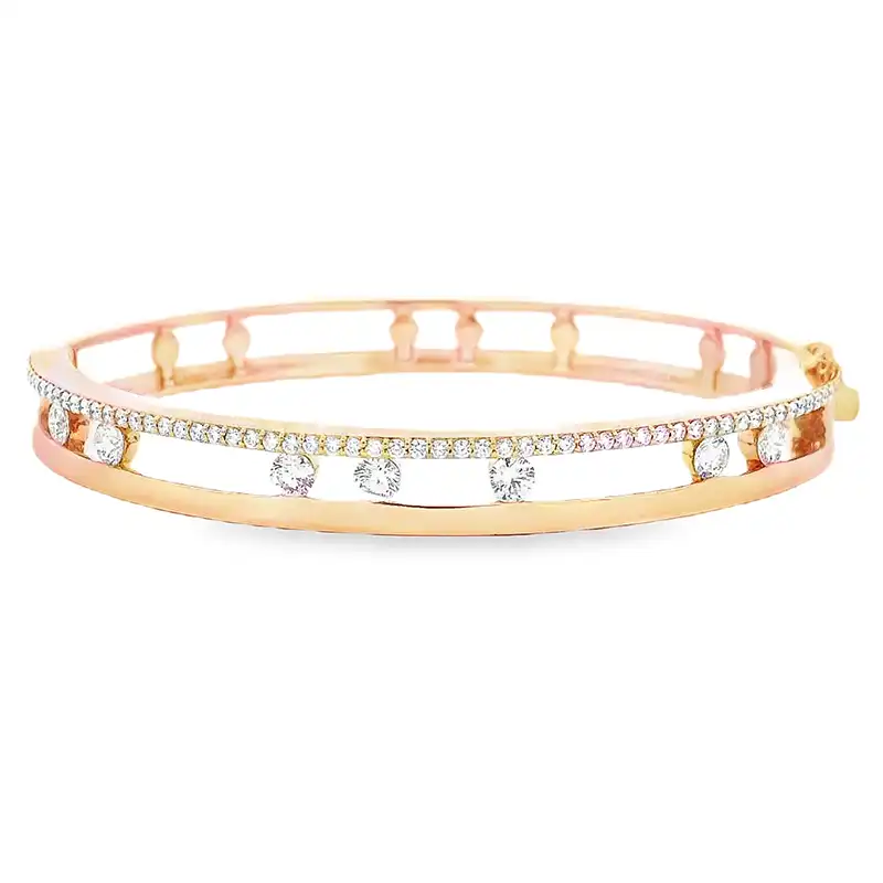 Gold Diamond Bangle Bracelet