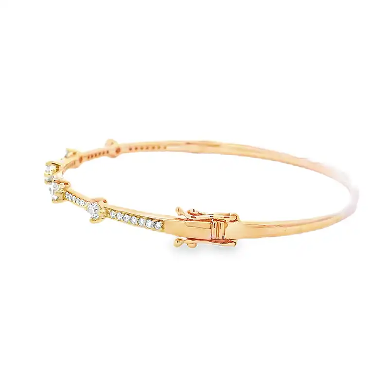 Gold Diamond Bangle Bracelet