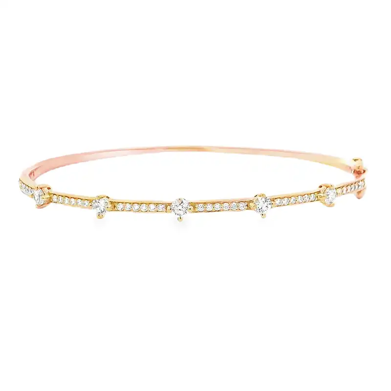 Gold Diamond Bangle Bracelet