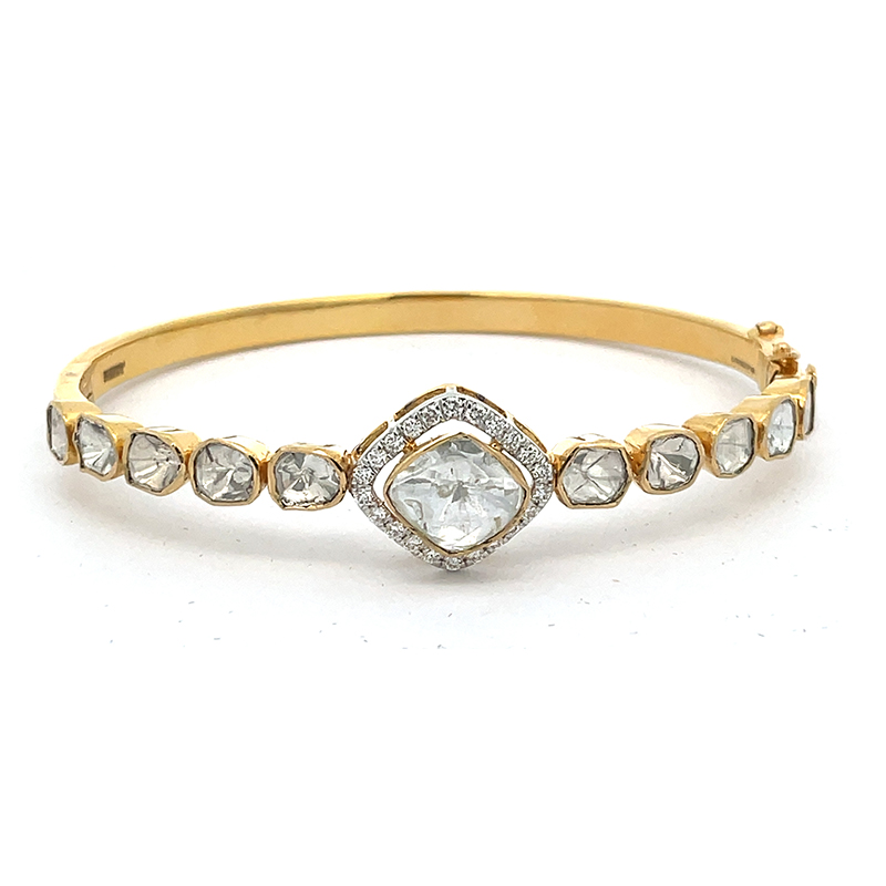 Modern designer golden handmade circle bracelet at ?2550 | Azilaa