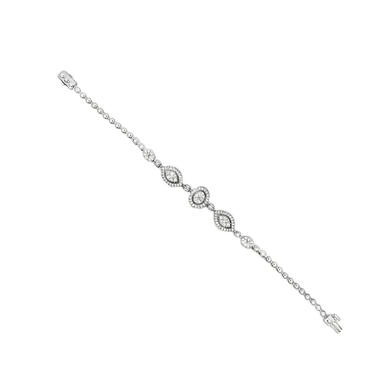 Ornate Diamond bracelet in 18K White Gold