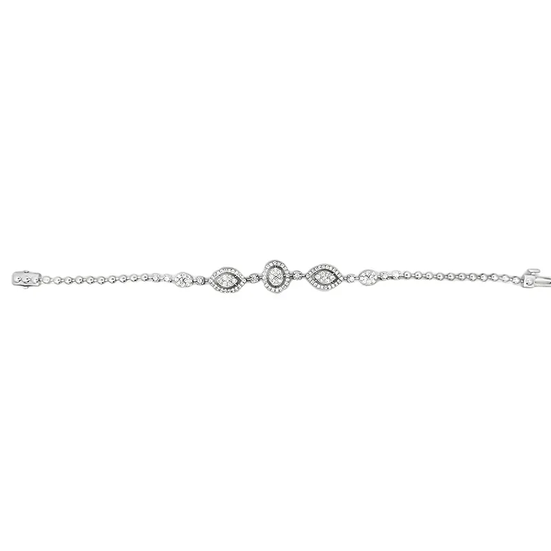Ornate Diamond bracelet in 18K White Gold