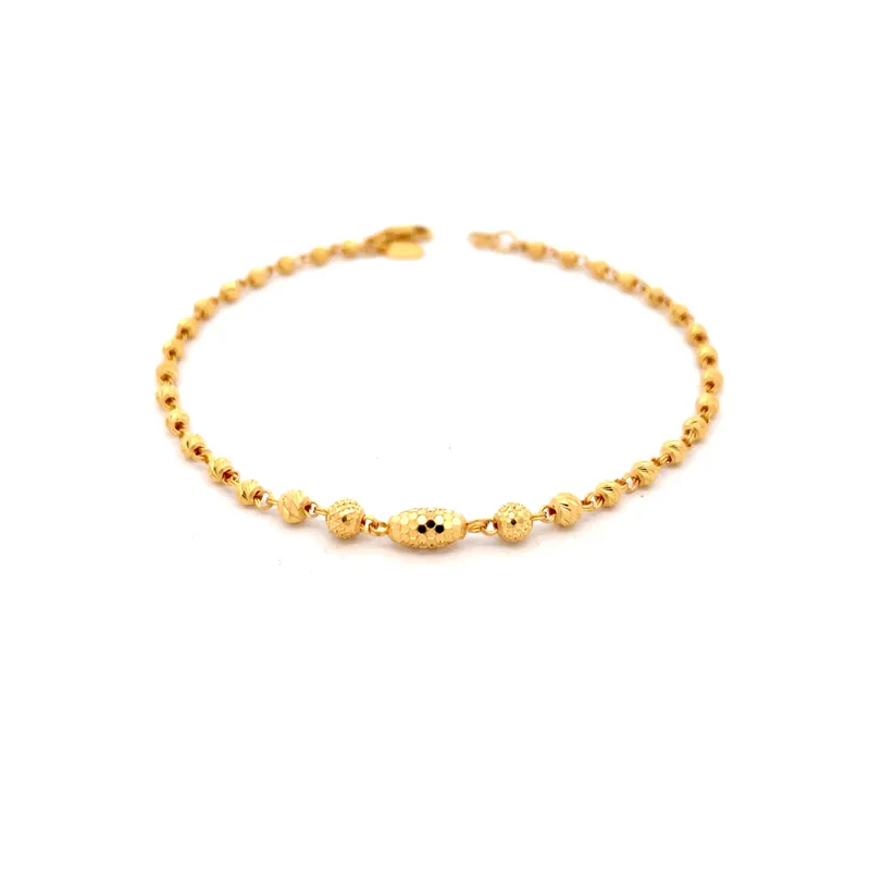 Beautiful 22k yellow gold bracelet for women, 7.5 inch length, elegant design