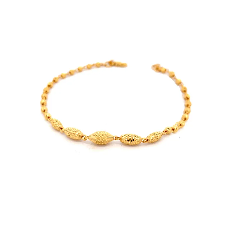 Elegant 22k Yellow Gold Bracelet 7.5 inch for Women Stylish Everyday Wear