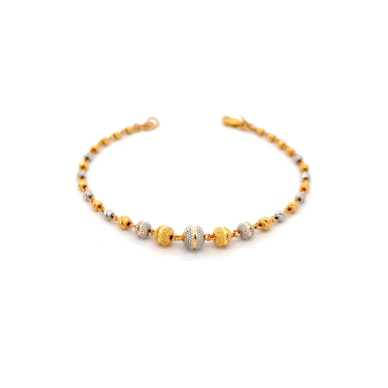 Elegant 22k Two Tone Gold Bracelet Size 7 Inch for Everyday Wear