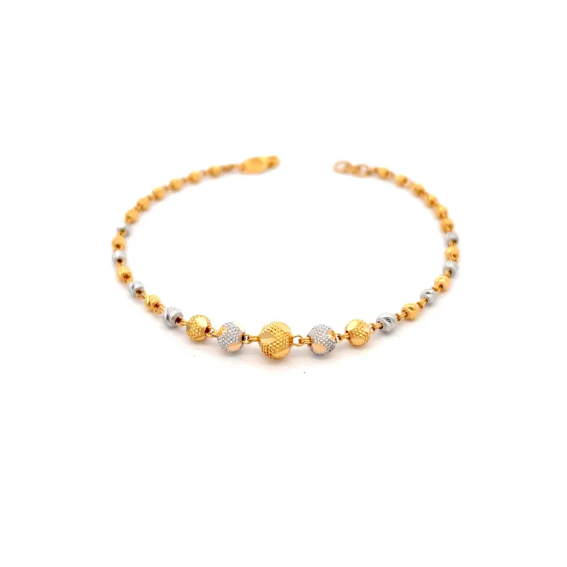 Elegant 22k Two Tone Gold Bracelet for Women Size 7 Inches 3.78 Grams