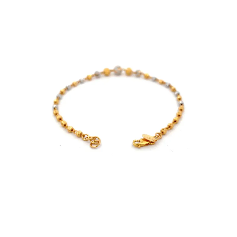 Beautiful 22k Two Tone Gold Bracelet Size 7.3 Inch Elegant Everyday Wear