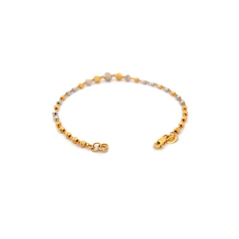 Elegant 22k Two Tone Gold Bracelet 7.3 Inch for Everyday Wear