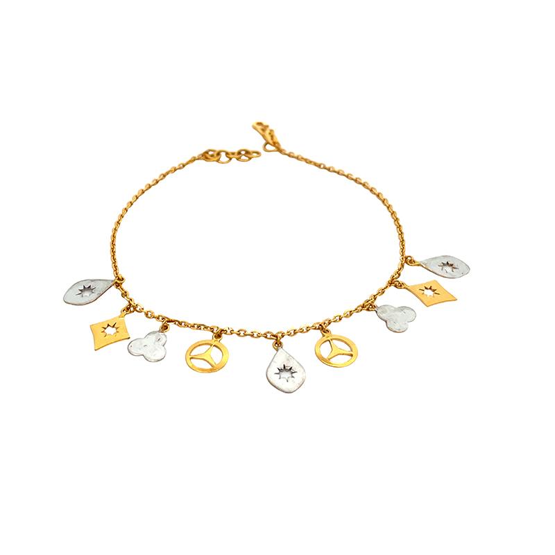 Jupiter Natural Freshwater Pearl Beads Charm Bracelet | 22K Gold Plated |  Kaoaph Fashion