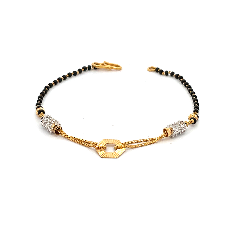 Elegant Beaded Gold Bracelet - 6.5 inches